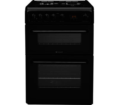 HOTPOINT  HAG60K 60 cm Gas Cooker - Black
